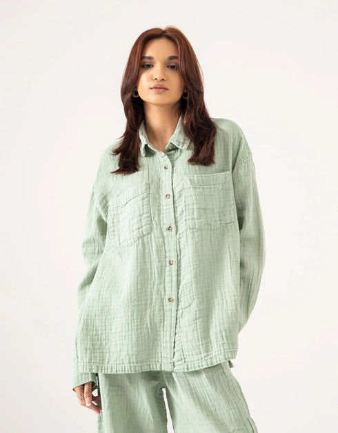 MUSLIN PATCH POCKET SHIRT